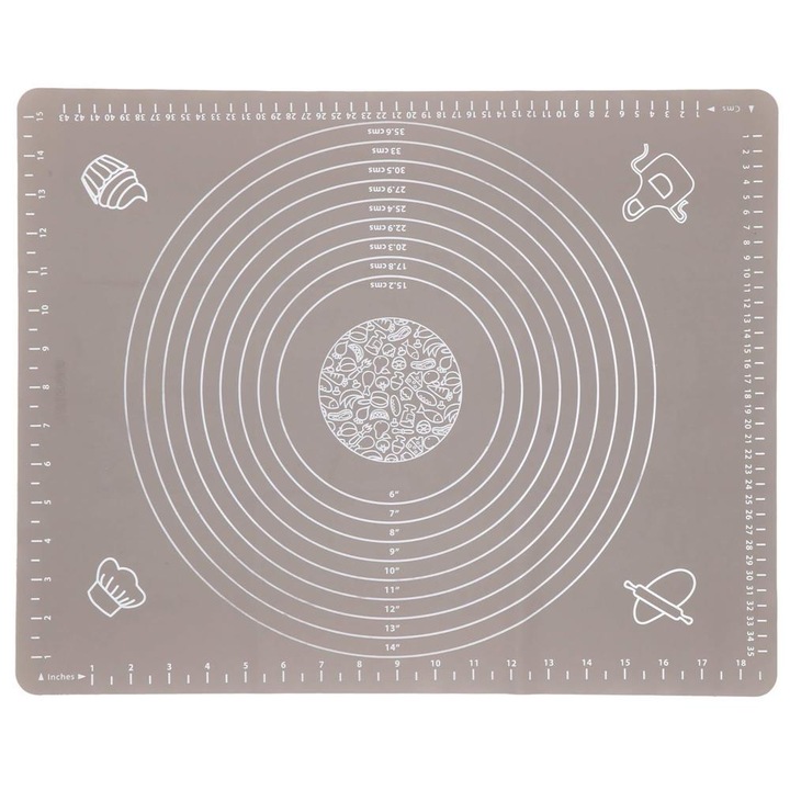 Plansa din silicon alimentar de framantat aluat, rezistenta la temperaturi ridicate, 50x40cm, gri