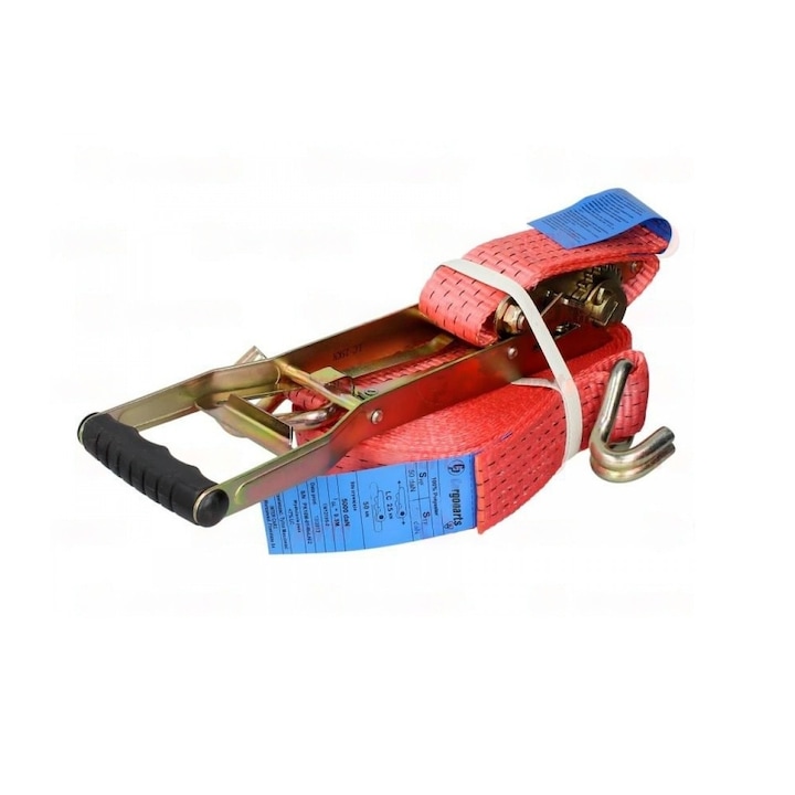 Chinga ancorare marfa, clichet dublu, 5 tone, lungime 9 metri, latime 50mm, rosu, PREMIUM Germany
