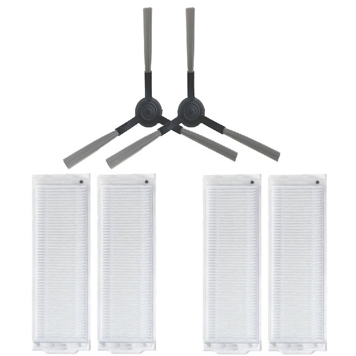 4 db Hepa szűrőből és 2 oldalkeféből álló készlet Xiaomi Mi Mop Pro robotporszívóhoz, Mijia STYJ02YM / STYTJ02YM