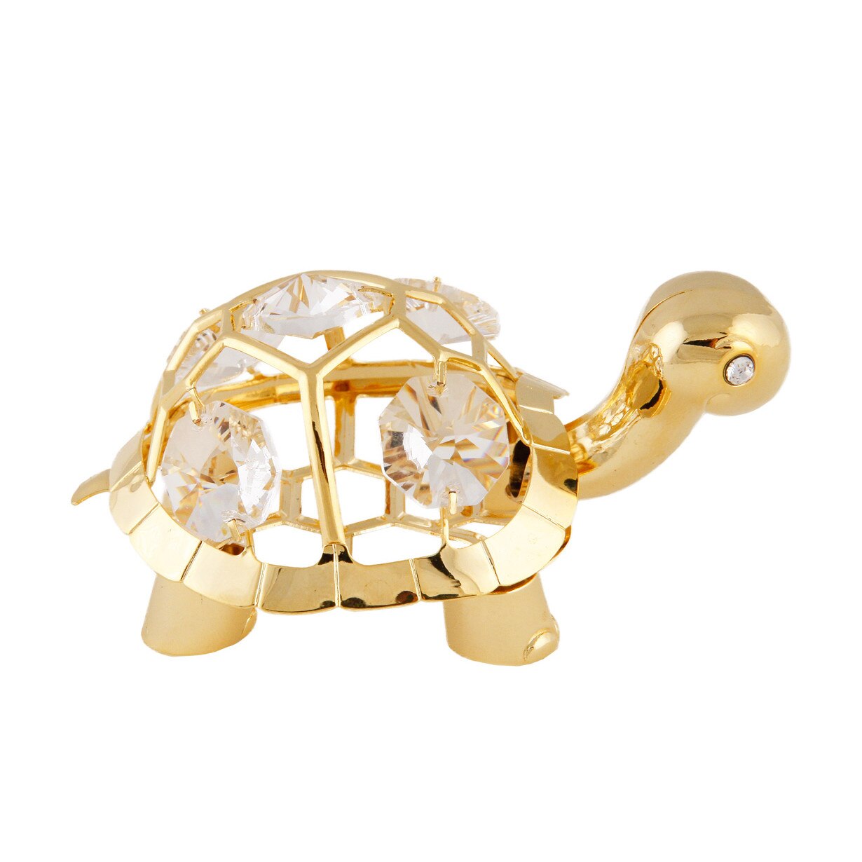 Pui de Testoasa cu Cristale - placat cu Aur 24K - eMAG.ro