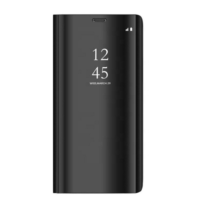 Husa Smart Clear View compatibila cu Samsung Galaxy A14 5G, Negru