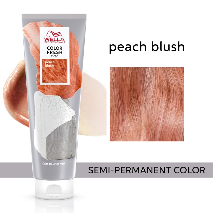 Masca de par nuantatoare Wella Professionals Color Fresh Mask Peach Blush pentru par blond, 150 ml