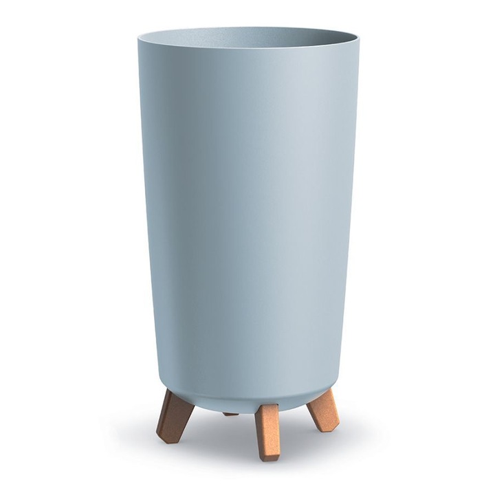 Саксия за цветя Gracia Tubus Slim, Prosperplast, Пластмаса, 23,9 х 44,5 см, Светло сива