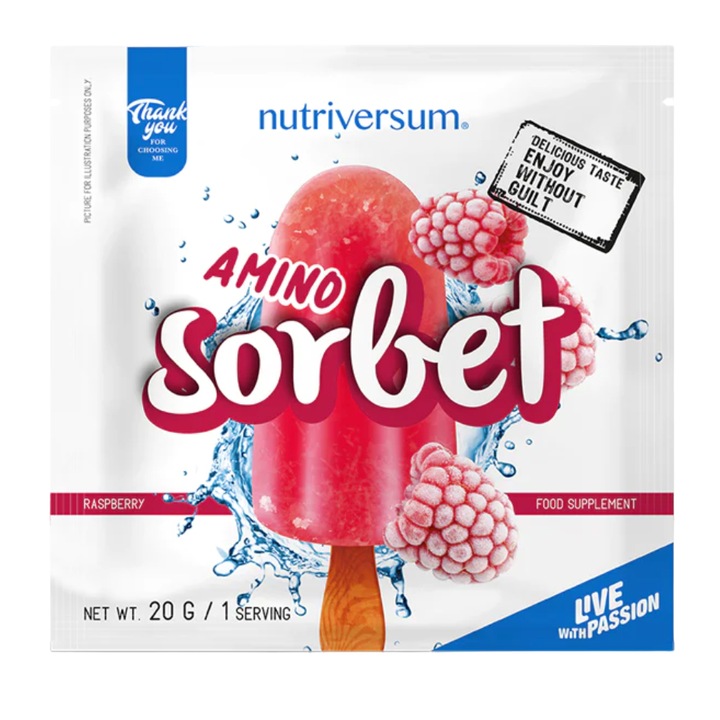 Supliment alimentar, DESERT Amino Sorbet, zmeura, Nutriversum, 20 g