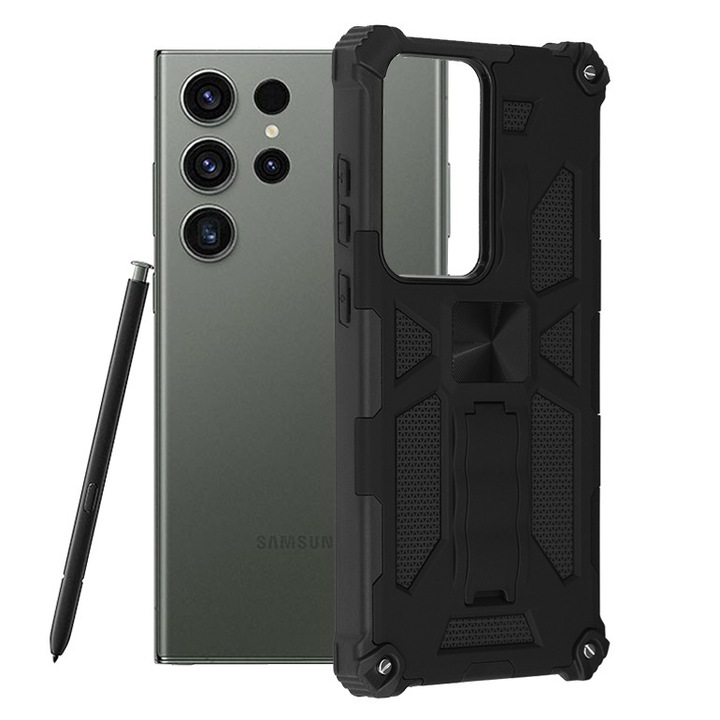 Husa pentru Samsung Galaxy S23 Ultra, Blazor Series, Poliuretan, Black