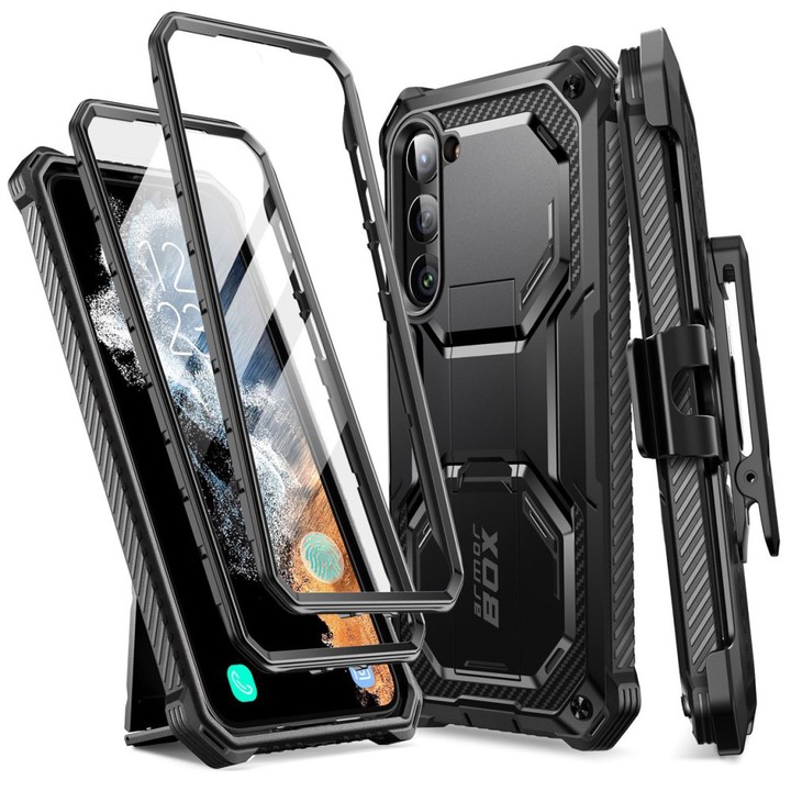Samsung Galaxy S23 Plus tok + fólia, I-Blason Armorbox, fekete