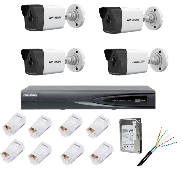 Kit supraveghere CCTV 4 camere exterior si interior Reflection Vision®, Ahd, Full HD 1080p