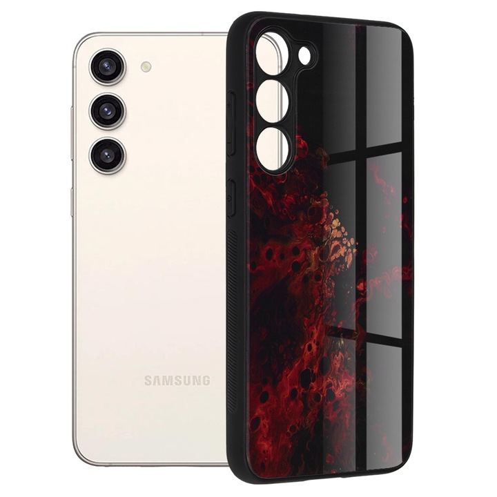 Калъф за Samsung Galaxy S23 Plus, Intelisafe, A30, твърда пластмаса, Elegant Ruby Nebula