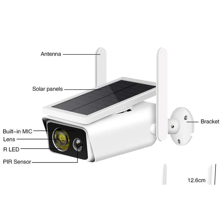 Интелигентна WIFI външна камера FULL HD 1080p, поддръжка на 128GB карта ...