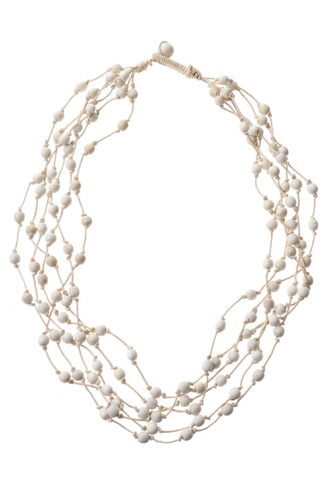 Colier, Gloria Maris Handmade, Wood exotic 203945 Bej, 76 cm