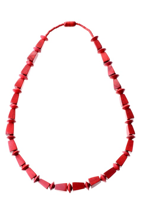 Колие, Gloria Maris Handmade, Екзотично дърво 1005178 Червено, 74 cm