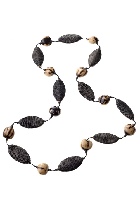 Colier, Gloria Maris Handmade, ShellPaie934 Maro inchis, 100 cm