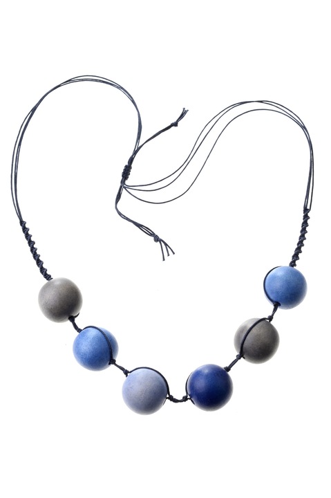 Colier, Gloria Maris Handmade, Wood exotic 9235 Albastru, Reglabila