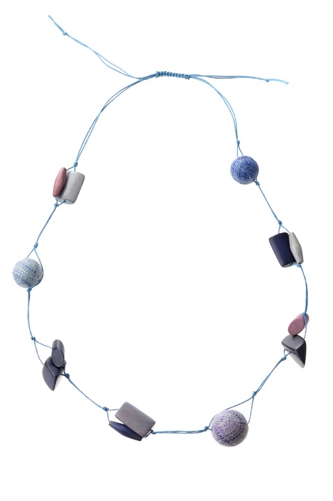 Colier, Gloria Maris Handmade, Wood exotic 93412 Albastru, Reglabila