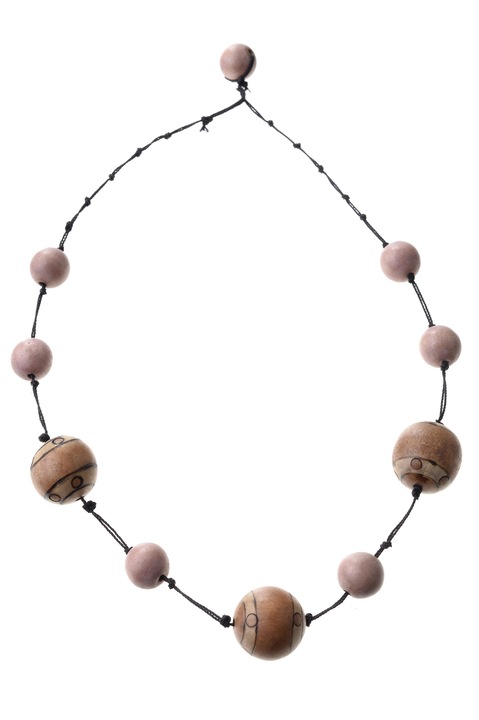 Colier, Gloria Maris Handmade, Wood exotic 94536 Roz prafuit, 63 cm