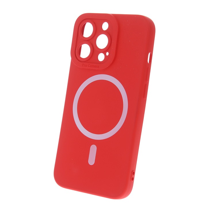 Husa compatibila cu iPhone 14 Pro Max, 6.7", Compatibila cu incarcarea wireless MagSafe, rosu