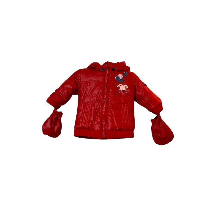 Kifordítható lány kabát kapucnival, Rosalita Senoritas Baby-Conejito, piros/fekete, 3-6 hónapos
