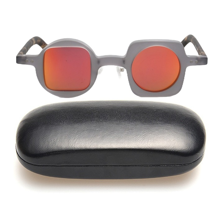 Ochelari soare dama retro cu toc, polarizati, portocaliu, 35x29x145