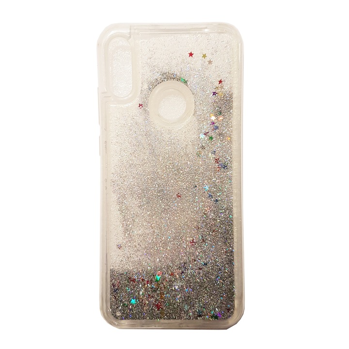 Husa pentru Huawei Y6 2019, Licquid Glitter case Silver