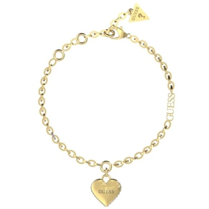 Bratara Guess Falling in Love inima si cristale Auriu, Auriu, 20 CM
