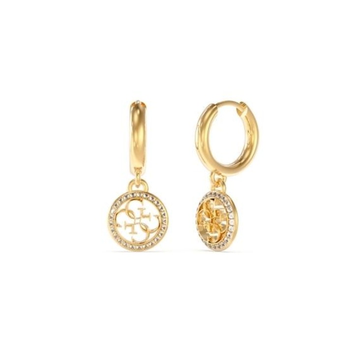 Cercei Guess Life in 4G rotunzi cu cristale JUBE02135JWYGT-U, Auriu