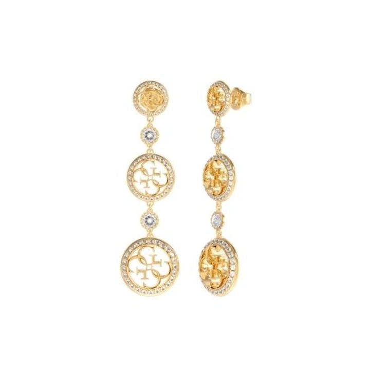 Cercei Guess Life in 4G lungi cu cristale JUBE02144JWYGT-U, Auriu