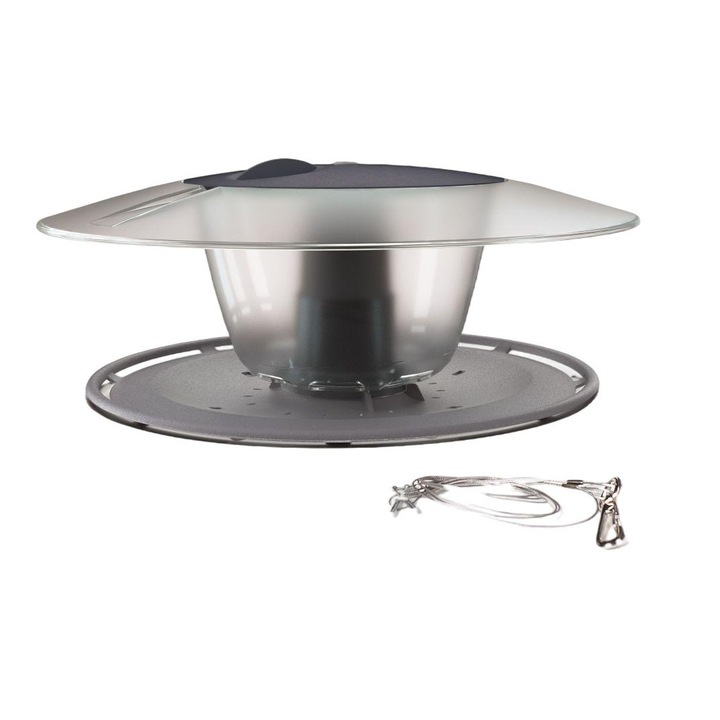 Hranitoare pasari Birdyfeed Round, Prosperplast, Plastic, Ø 29.4 cm, Gri