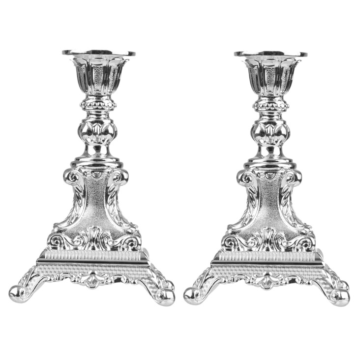 Set doua sfesnice argintii 9,8*9,8*15 CM