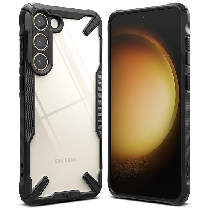 Защитен калъф Ringke Fusion X, за Samsung Galaxy S23 Plus, Подобрена устойчивост на удар, Ергономичен и елегантен дизайн, Черен