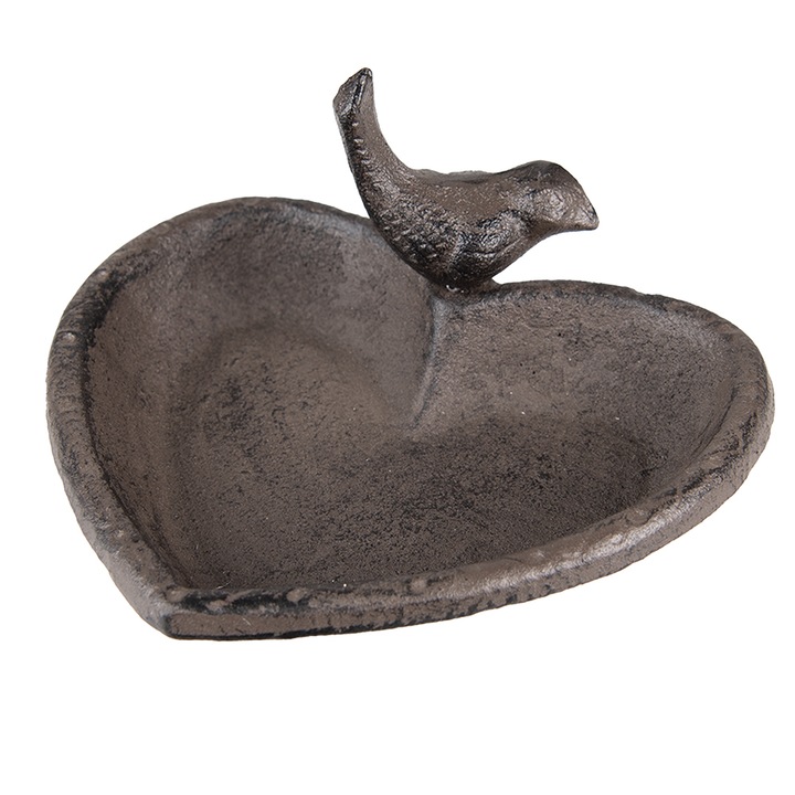 Barna vas madáretetők 16x14x8 cm