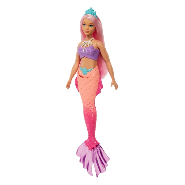 Barbie Dreamtopia baba - Sellő, rózsaszín hajjal és farokkal