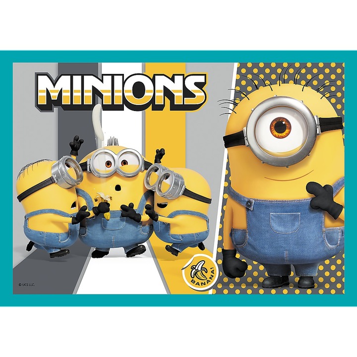 Puzzle Trefl 4 in 1, Minions, Lumea fericita a minionilor, 35/48/54/70 piese