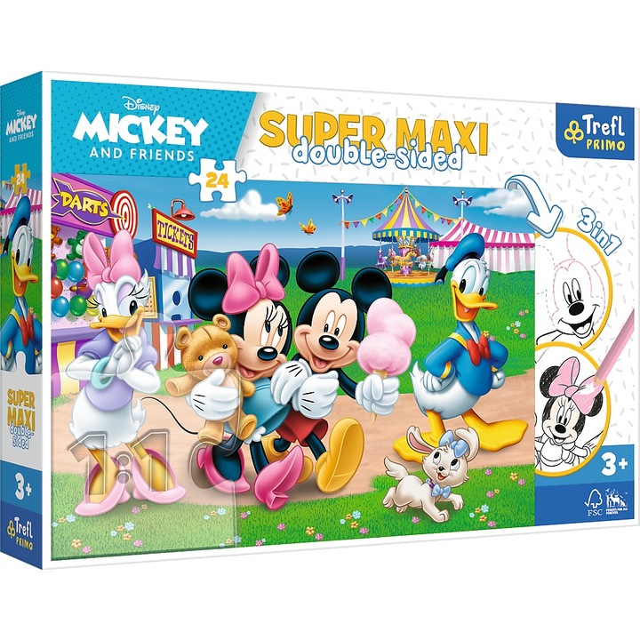 Пъзел Trefl Primo Super Maxi, Disney Mickey Mouse, Мики на панаира, 24 части