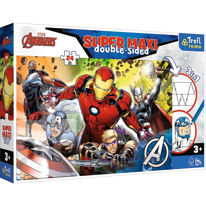 Trefl Primo Super Maxi Puzzle, Marvel Avengers, The Mighty Avengers, 24 darab
