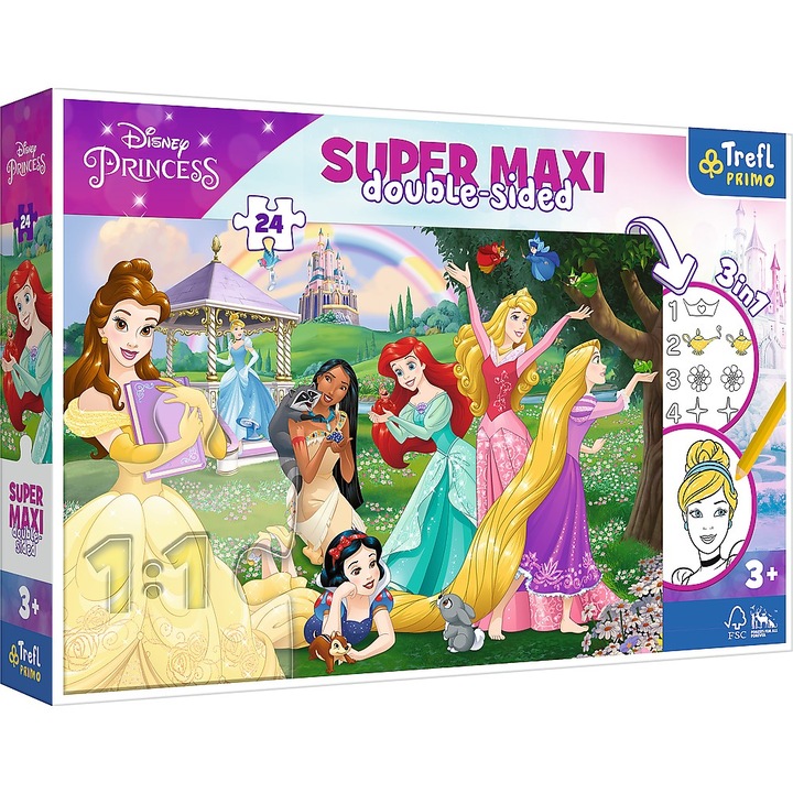 Пъзел Trefl Primo Super Maxi, Disney Princess, Happy Princesses, 24 части