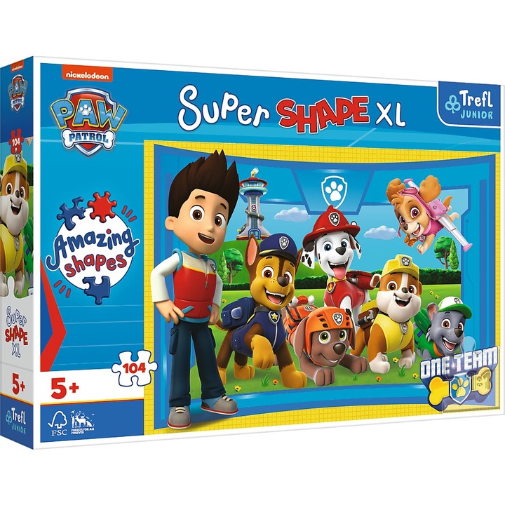 Пъзел Trefl Junior Super Shape XL, Paw Patrol, 104 части