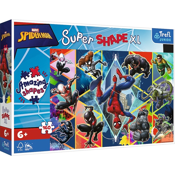 Пъзел Trefl Junior Super Shape XL, Spider-man, 160 части