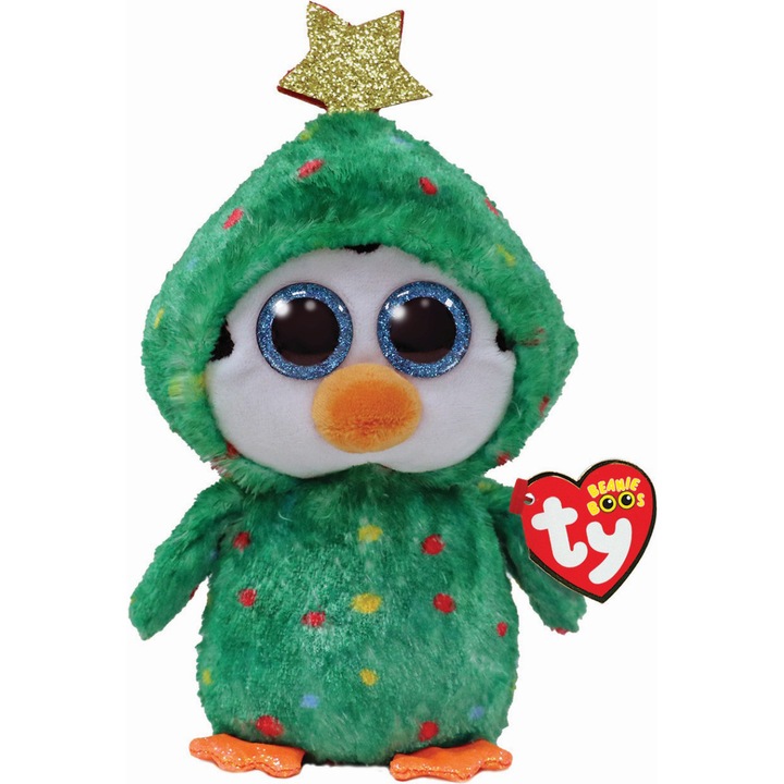 Плюшена играчка Ty - Beanie Boos, Noel, Коледно пингвинче, 15 см