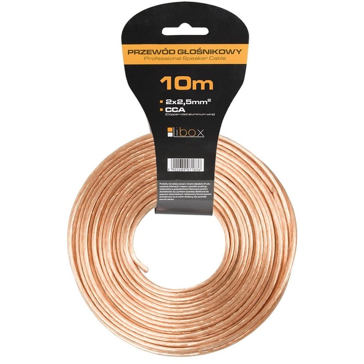 Кабел за високоговорител, Libox, CCA 2x2.5 mm, 10 m