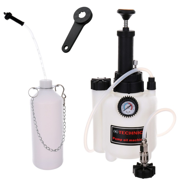 Kit de inlocuire lichid de frana, Technic, 3 l, Alb/Negru