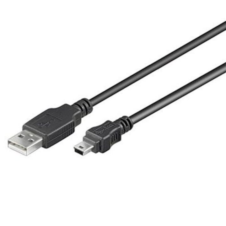 USB 2.0 AB kábel, 0,5 m, fekete