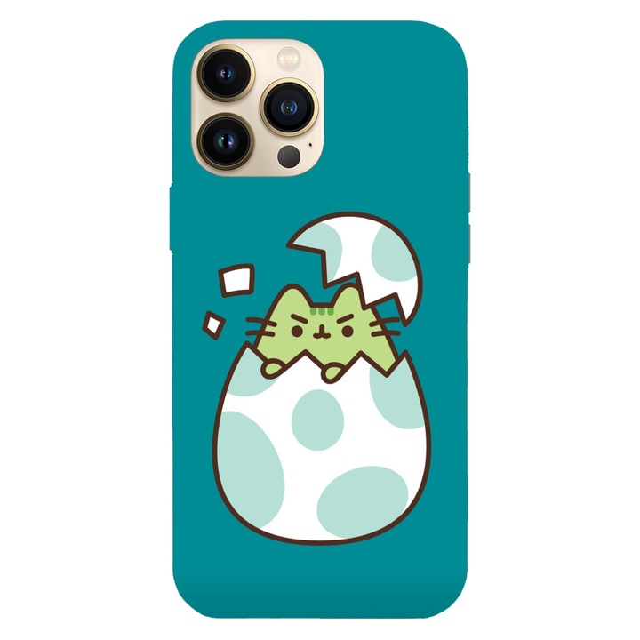 Husa compatibila cu Apple iPhone 15 Pro Max, Viceversa, model Pusheen Egg, Silicon, TPU