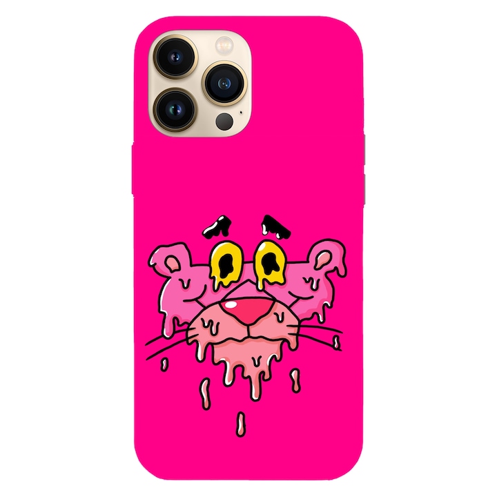 Husa compatibila cu Apple iPhone 12 / iPhone 12 Pro, Viceversa, model Pink Panther stoned face, Silicon, TPU