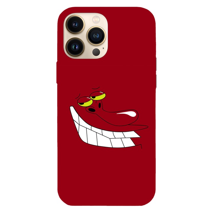 Husa compatibila cu Apple iPhone 12 / iPhone 12 Pro, Viceversa, model Red guy face Cow and Chicken, Silicon, TPU