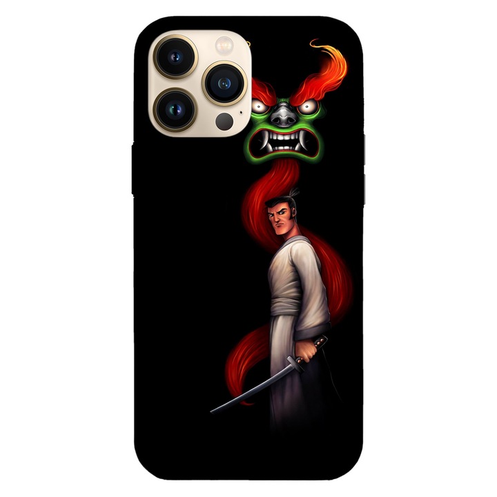 Husa compatibila cu Apple iPhone 12 / iPhone 12 Pro, Viceversa, model Samurai Jack digital art, Silicon, TPU