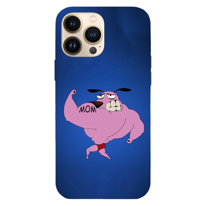 Husa compatibila cu Apple iPhone 13 Pro Max, Viceversa, model Buffed Courage the cowardly dog, Silicon, TPU