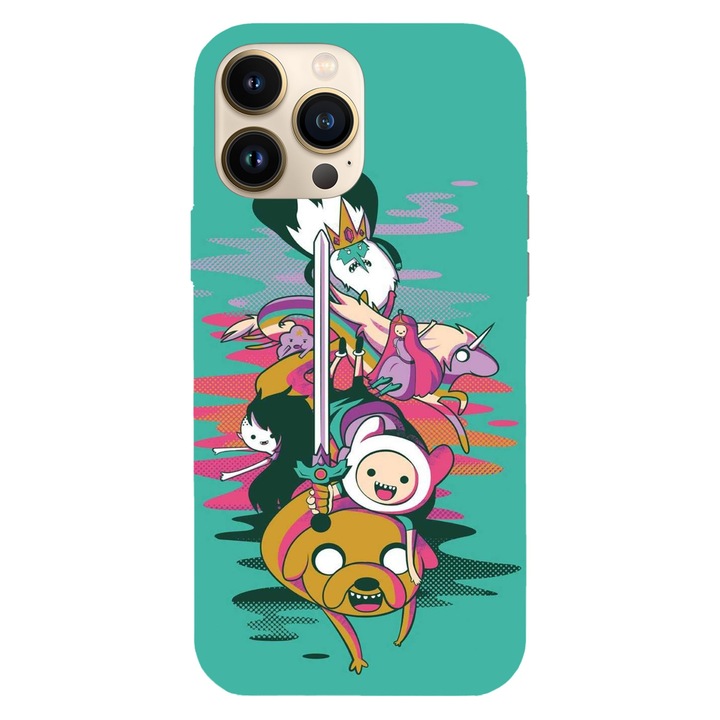 Husa compatibila cu Apple iPhone 12 / iPhone 12 Pro, Viceversa, model Adventure time splash art, Silicon, TPU