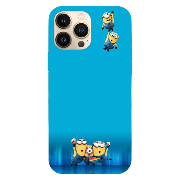 Husa compatibila cu Apple iPhone 13, Viceversa, model Acrobat minions, Silicon, TPU