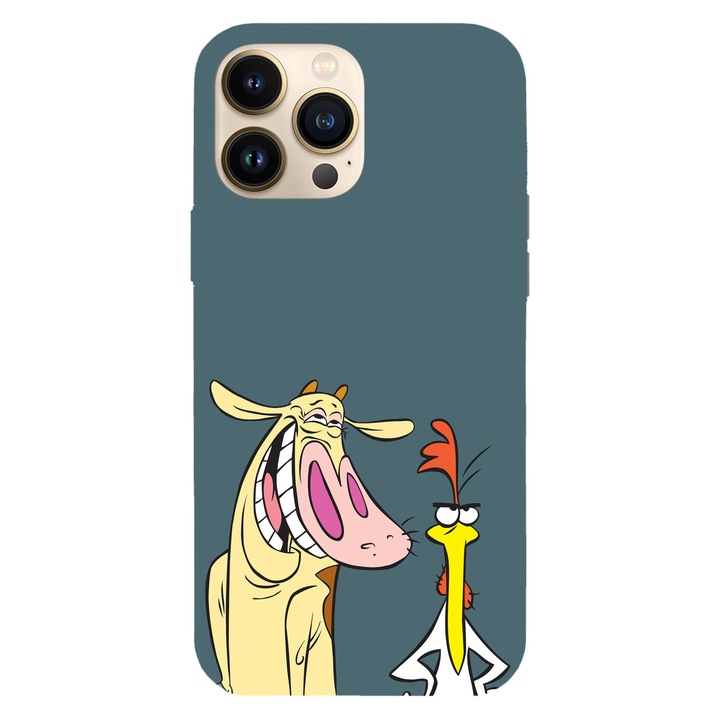 Husa compatibila cu Apple iPhone 12 / iPhone 12 Pro, Viceversa, model Cow and Chicken, Silicon, TPU