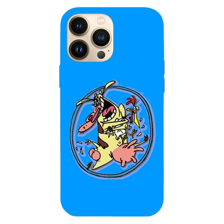 Husa compatibila cu Apple iPhone 13 Pro, Viceversa, model Cow and Chicken hug, Silicon, TPU